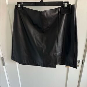 Anthropologie faux leather mini skirt